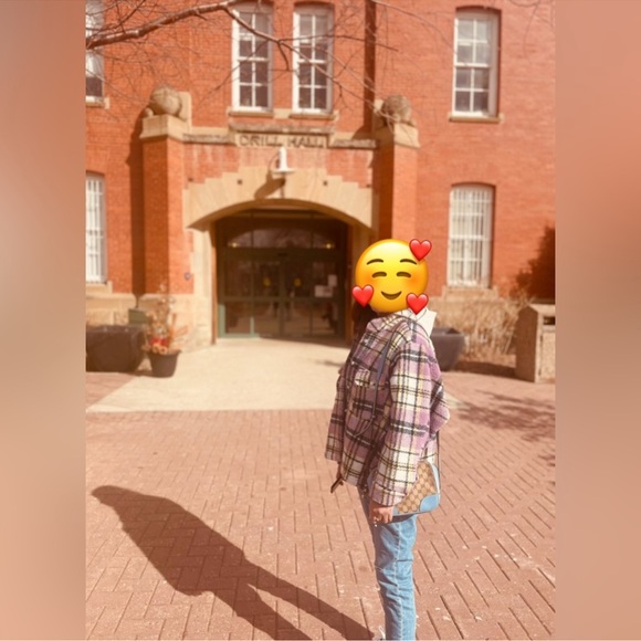 ZARA WOMAN WOOL BLEND CHECK LILAC OVERSHIRT PLAID.Medium size Oversized like XL - Picture 11 of 13